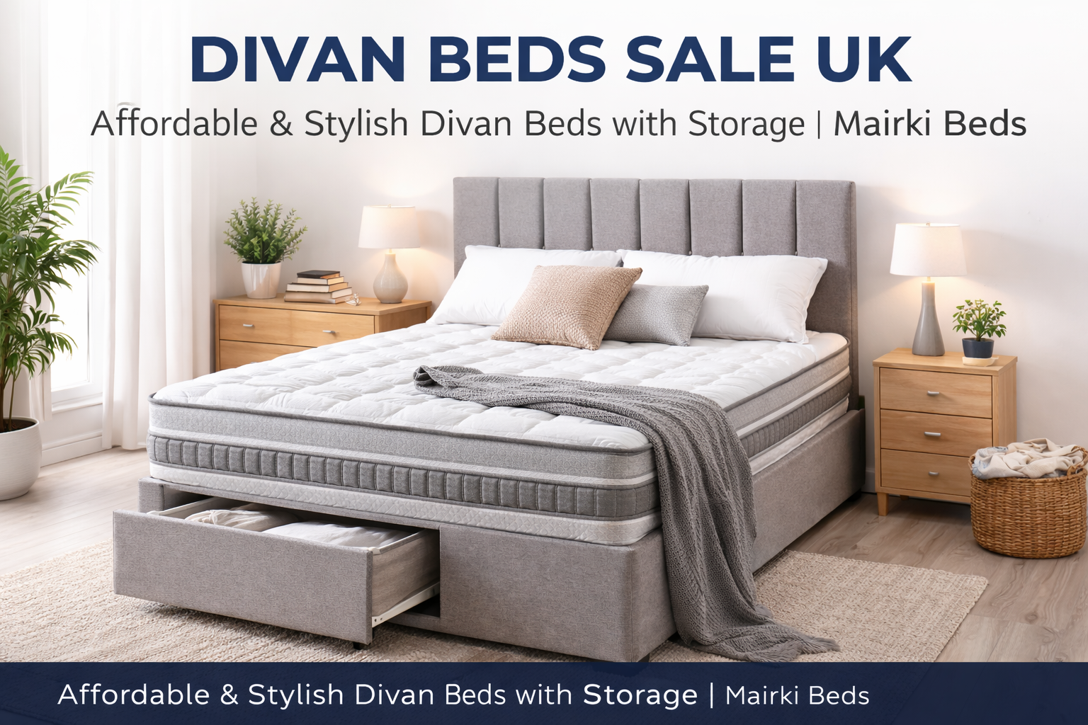Divan Beds Sale UK – Affordable Divan Beds with Storage | Mairki Beds