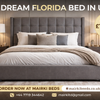 Dream Florida Bed UK with padded upholstered headboard – modern luxury bed frame