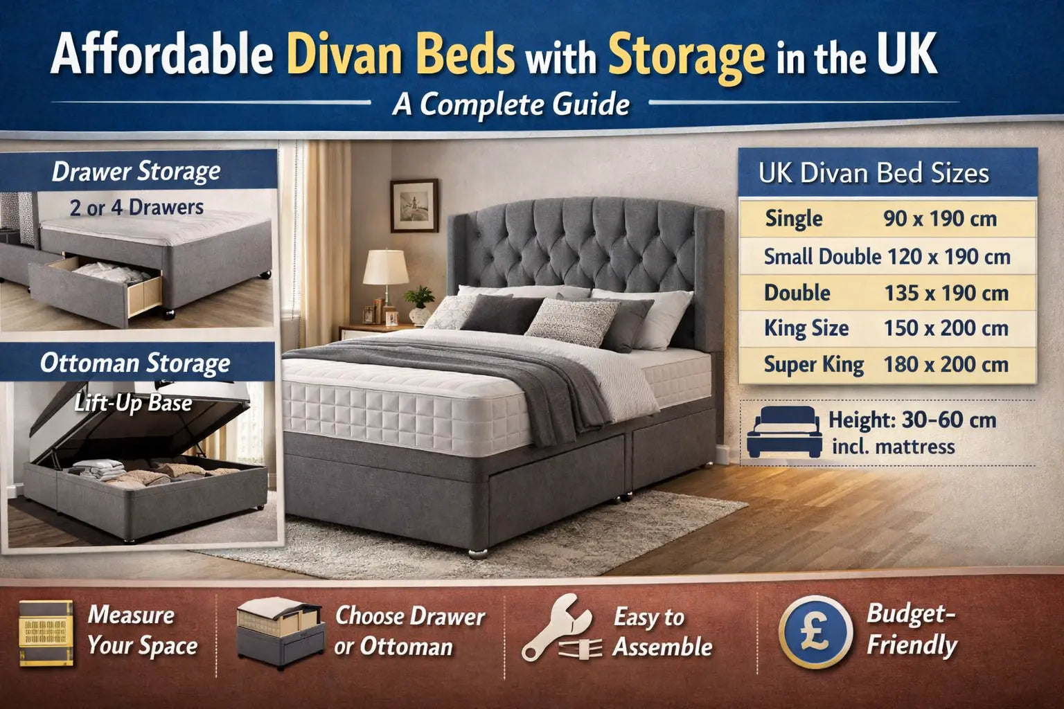 🛏️ Affordable Divan Beds with Storage in the UK — A Complete Guide