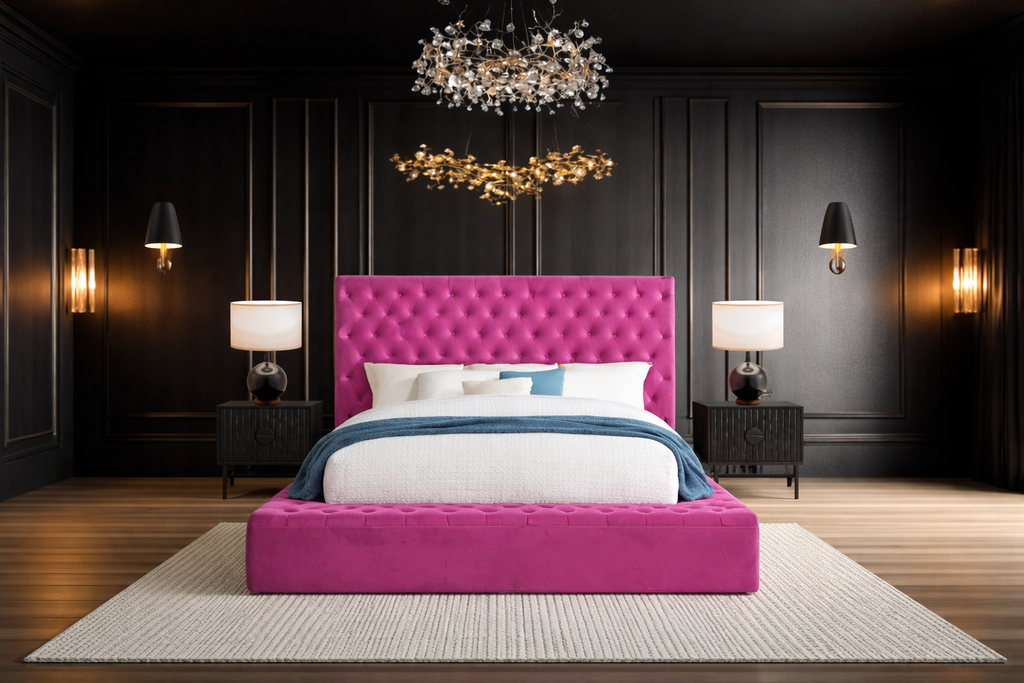Pink Velvet Bed UK – A Statement of Luxury & Modern Living