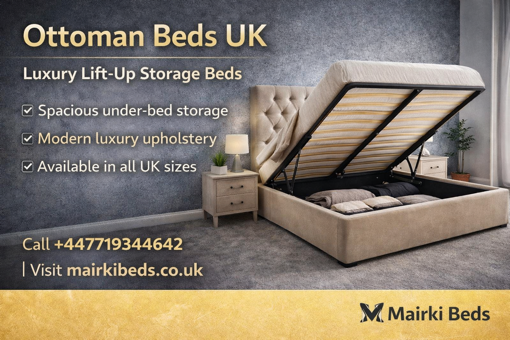 Best Ottoman Beds UK – Luxury Storage Beds with Gas Lift | Mairki Beds