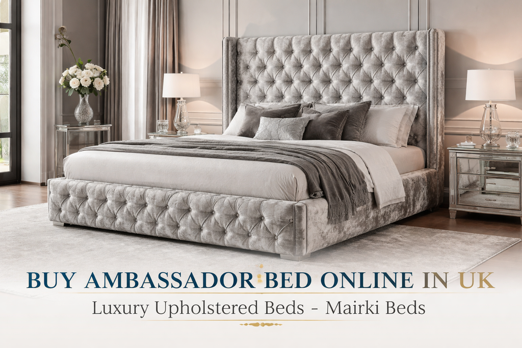 Buy Ambassador Bed Online in UK | Luxury Upholstered Bed – Mairki Beds