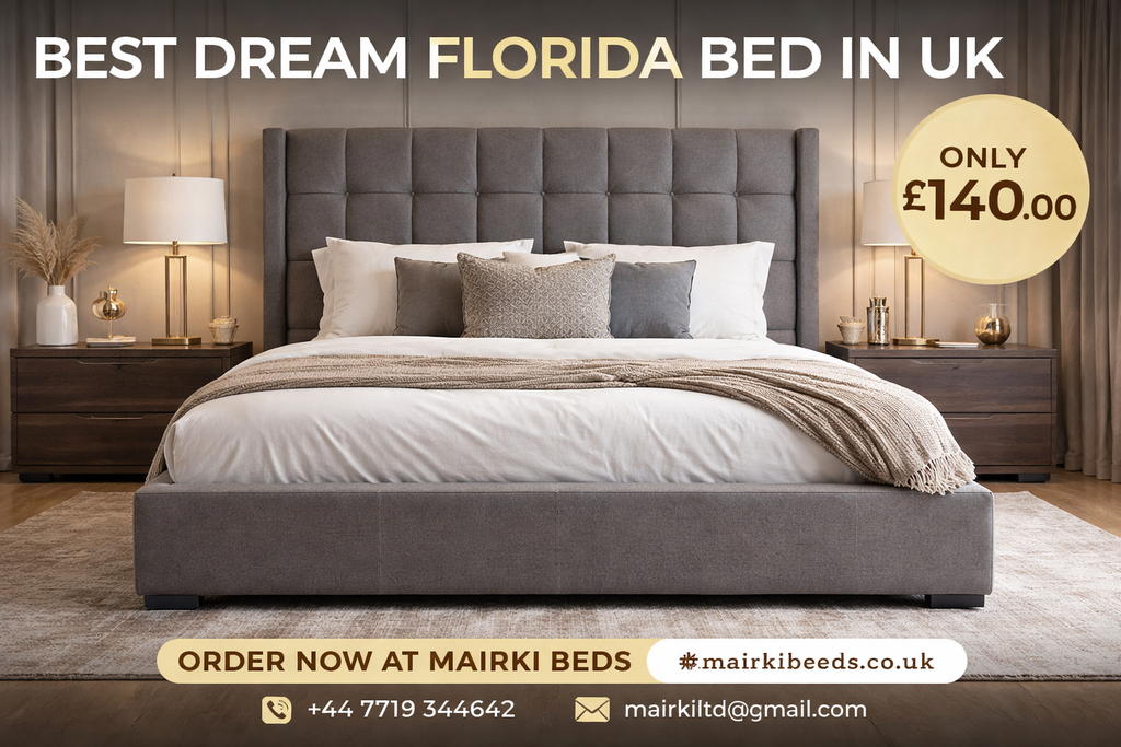 Best Dream Florida Bed in UK | Luxury Upholstered Bed – Mairki Beds