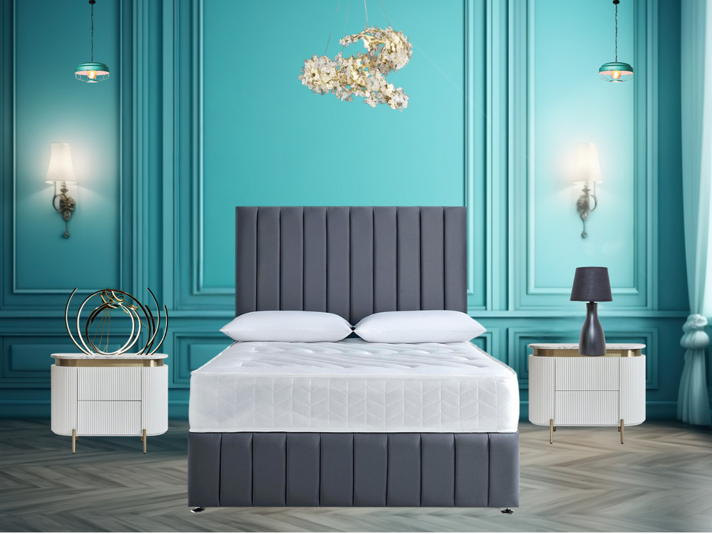 Top class Grey Upholstered Divan Bed Frame UK