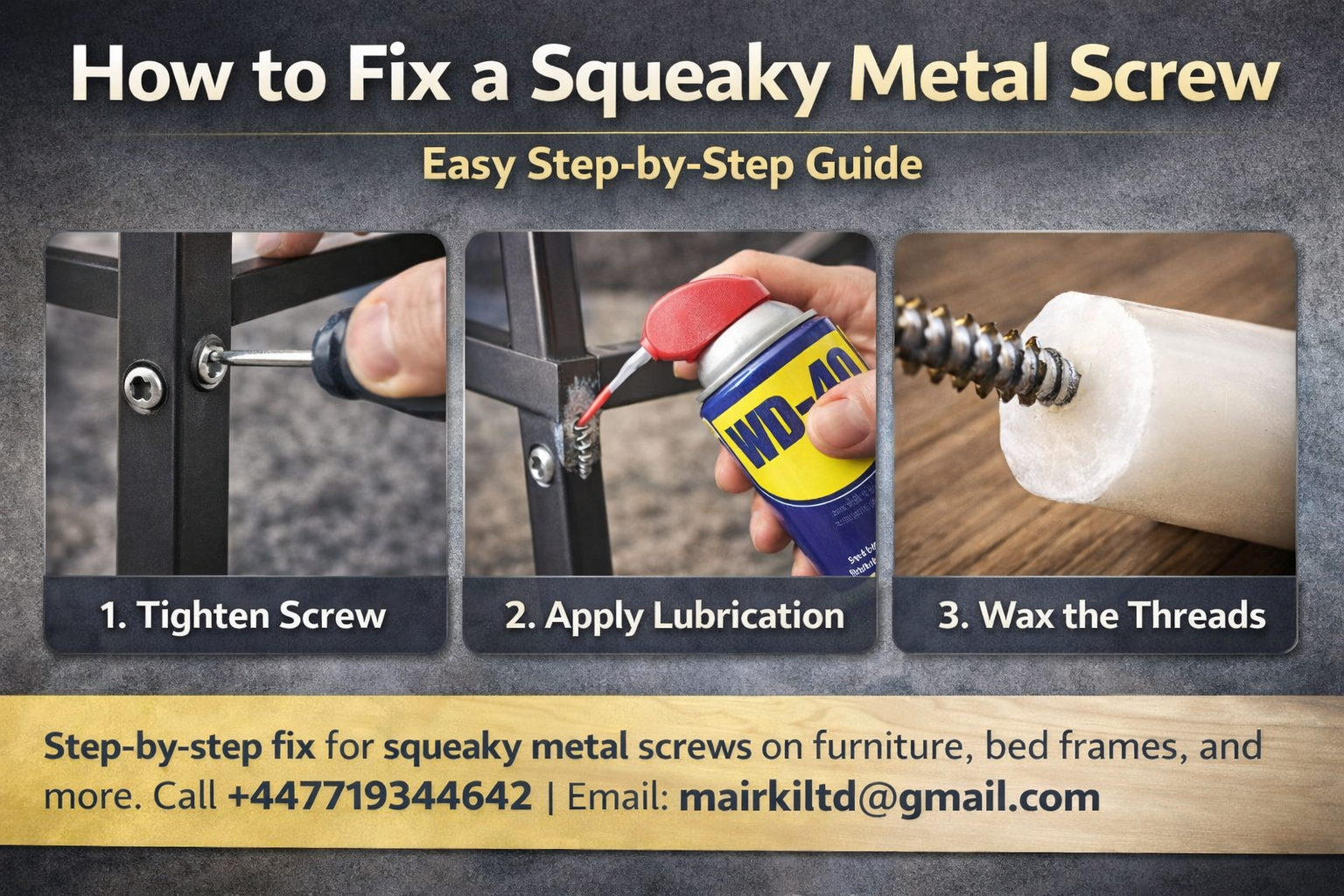 How to Fix a Squeaky Metal Screw – Easy Step-by-Step Guide