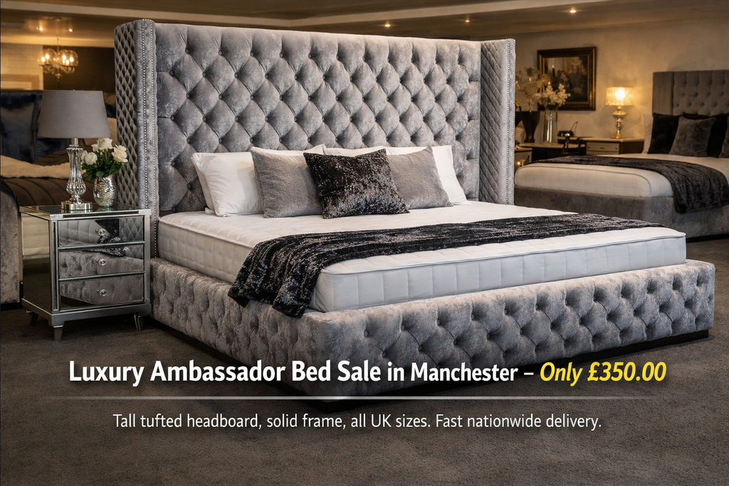 Luxury Ambassador Bed Sale Manchester UK – Tufted Frame Only £350.00 | UK Delivery
