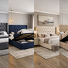 Luxury Ambassador King Size Bed UK with upholstered headboard and storage.