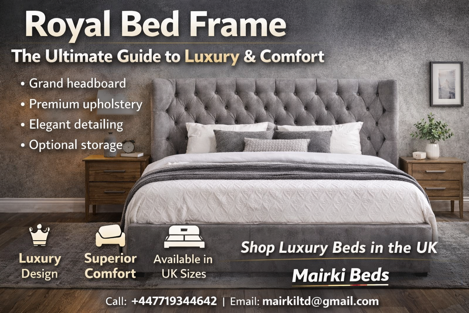 Royal Bed Frame Guide: Luxury Styles, Benefits & Buying Tips UK