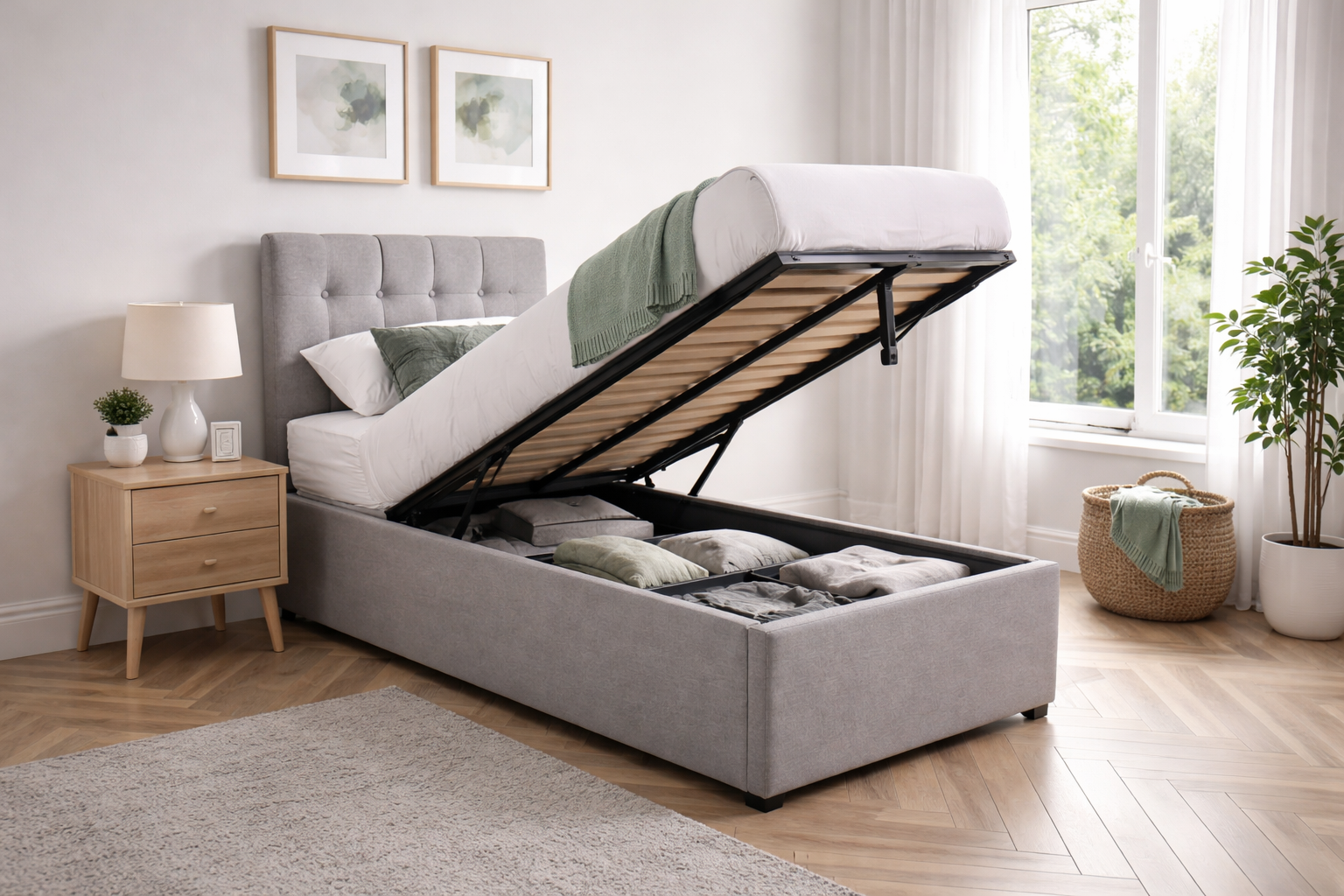 Single Ottoman Bed: Smart Storage & Stylish