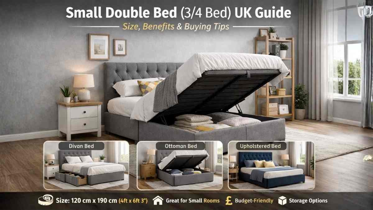Small Double Bed UK Guide (3/4 Bed Size, Benefits & Buying Tips)