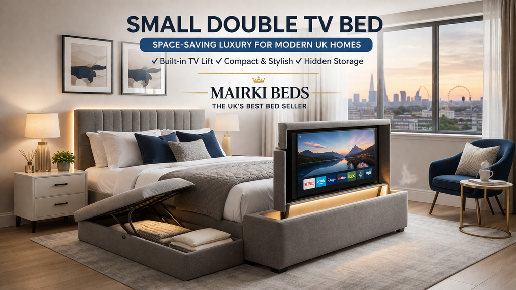Small Double TV Bed UK | Space-Saving Luxury Beds | Mairki Beds