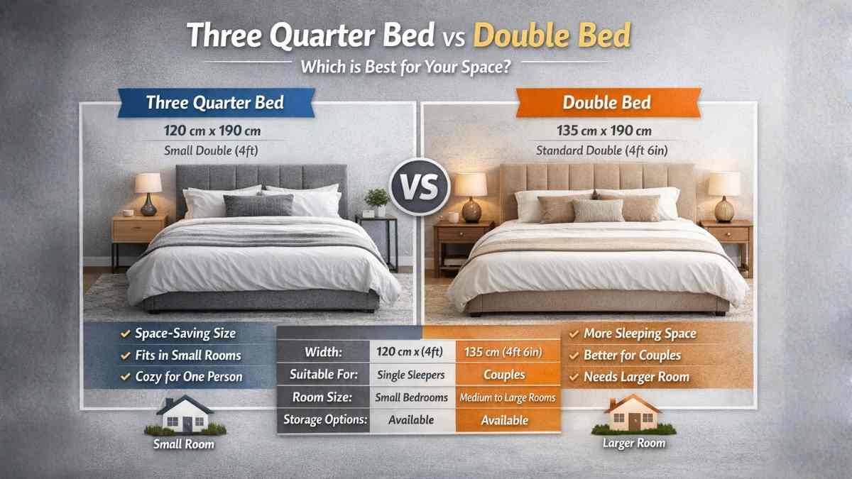Three Quarter Bed vs Double Bed: Key Differences Explained