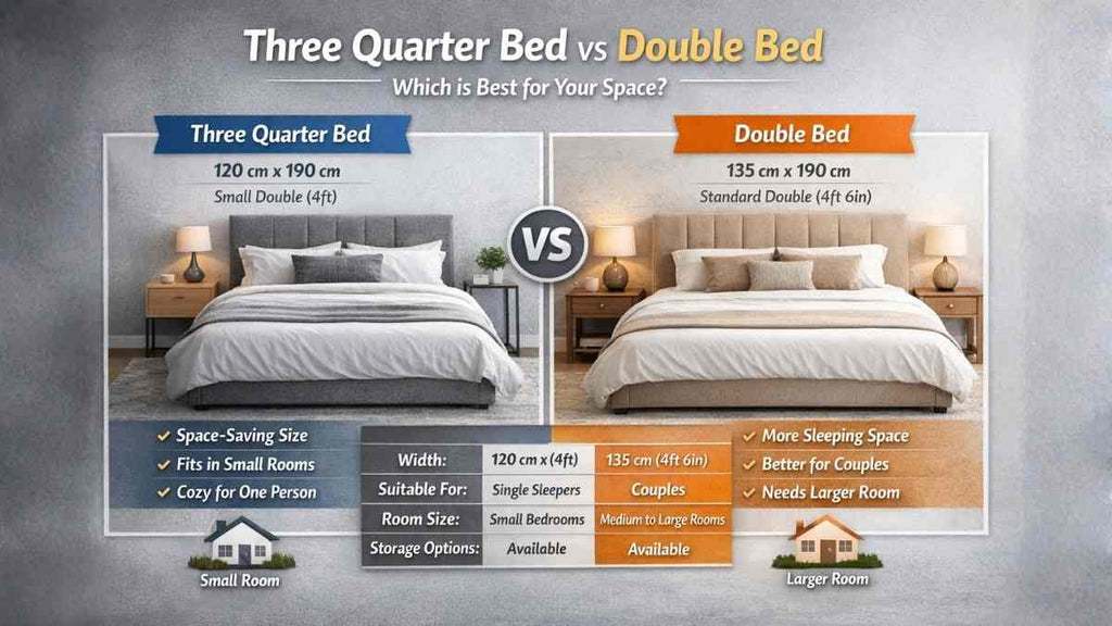 Three Quarter Bed vs Double Bed: Key Differences Explained